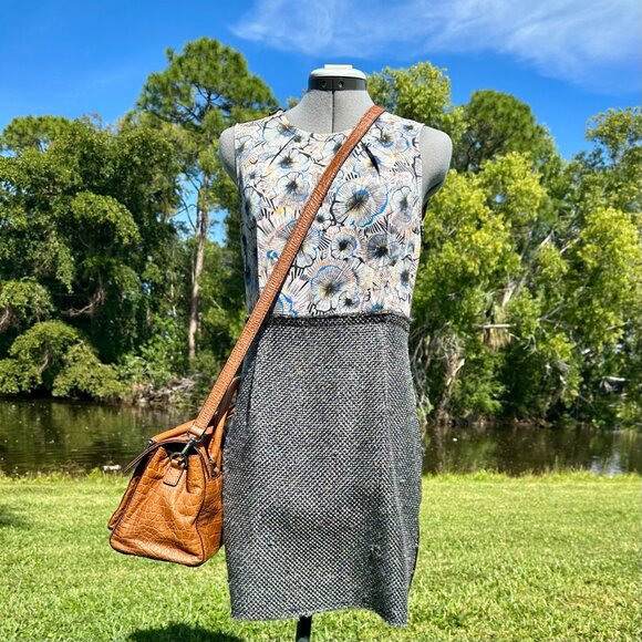 MICHAEL Michael Kors Sloan Croc Embossed Mocha Leather Silver Shoulder Satchel - Picture 6 of 15